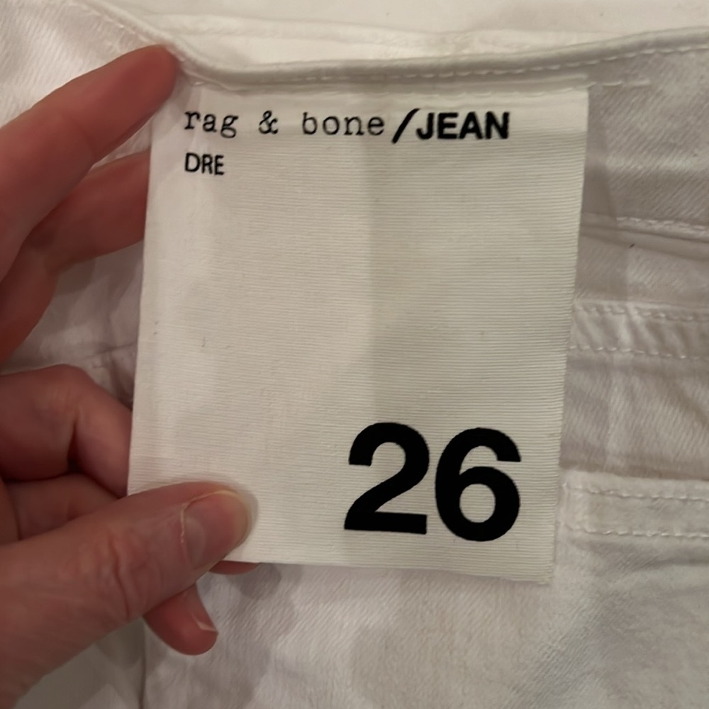 NWT rag & bone Jeans White Prospctr Dre Capri Distressed Size 26, 28, 29 or 30 - Picture 7 of 16